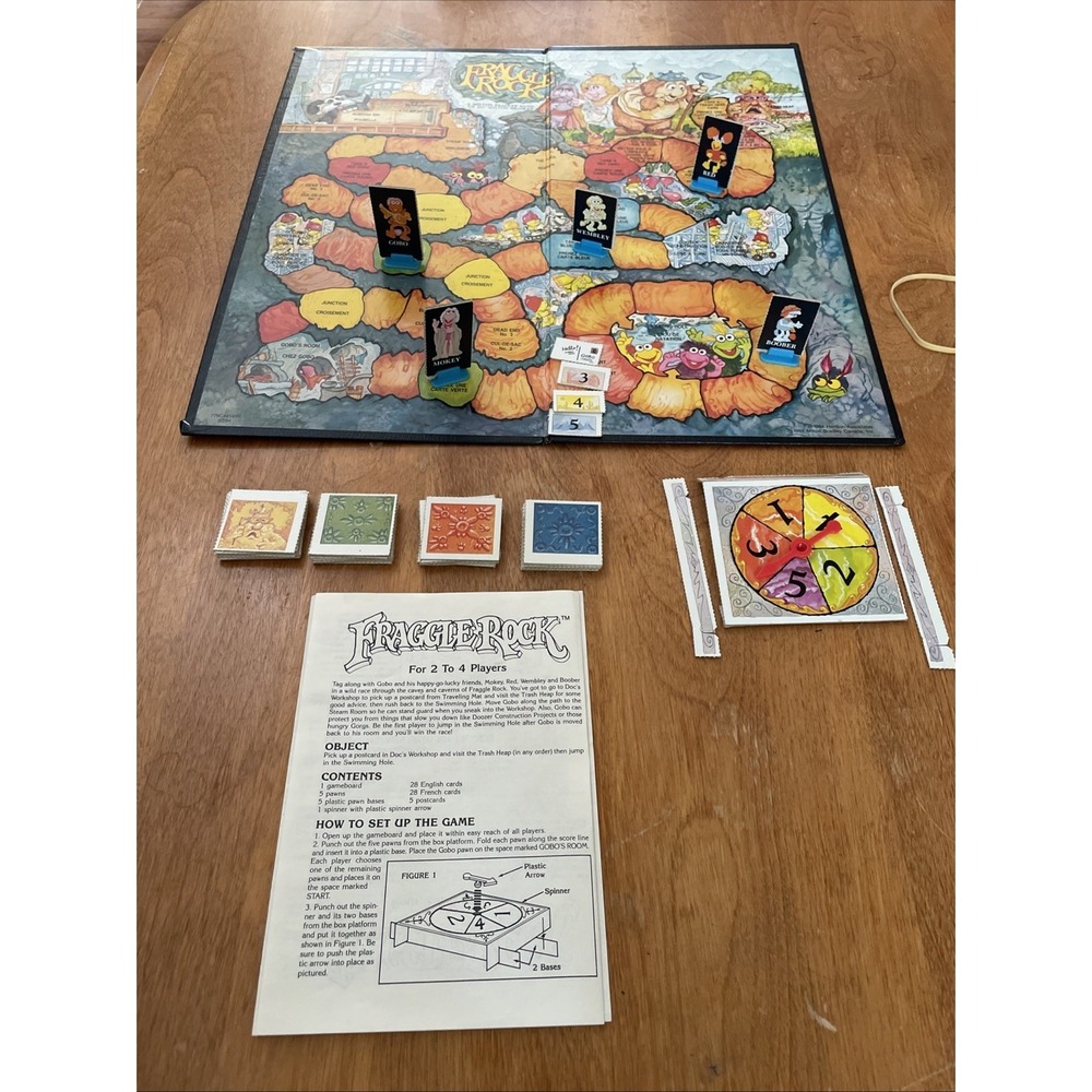 Vintage 1984 Fraggle Rock Milton Bradley Board Game 98% Complete